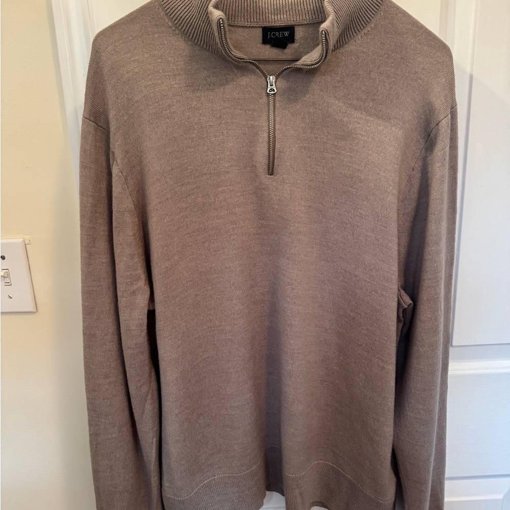J. Crew Men's Zip-Up Sweater in Taupe